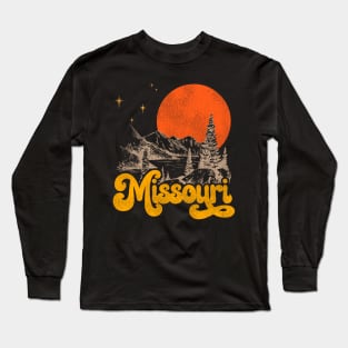 Vintage State of Missouri Mid Century Distressed Aesthetic Long Sleeve T-Shirt